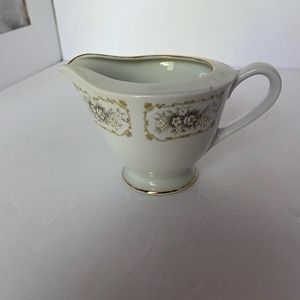Happy Home China Elegance Creamer White Flowers W/ Scrolls Discontinued